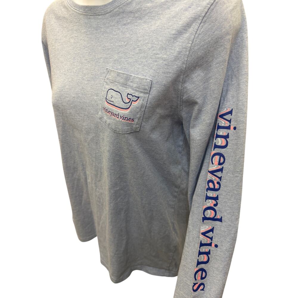 Vineyard Vines Unisex adult S Happy Holidays Gray Long Sleeve T-shirt - Picture 4 of 5